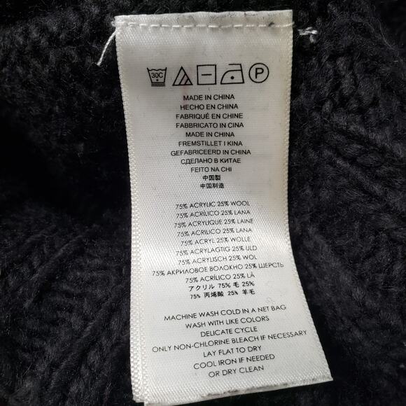 Michael Michael Kors Poncho Sweater Womens Small/Medium Black Knit Cowl Neck - Picture 15 of 16